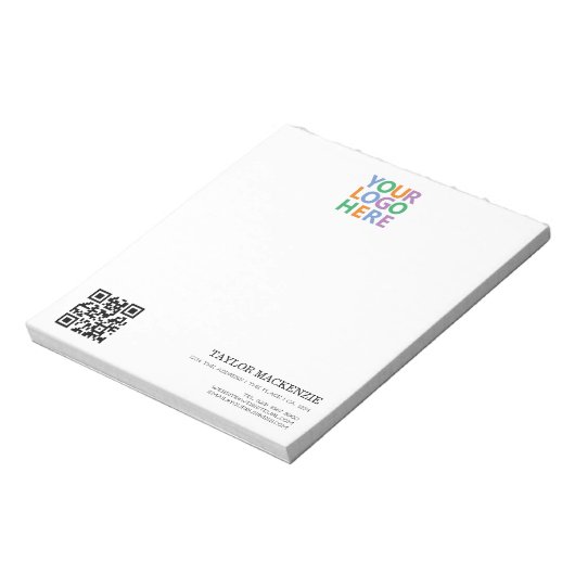 Zakelijk Uw Logo Aangepaste Gepersonaliseerde QR-c Notitieblok (Linkerzijde)