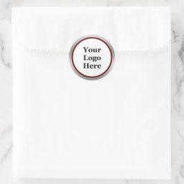 Zakelijk Uw Logo Hier Donkerrood Wit Zilver Ronde Sticker