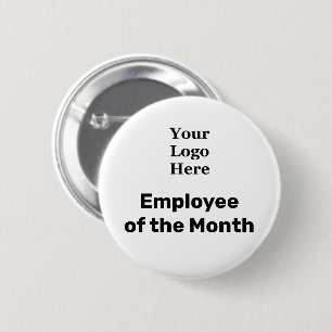 Zakelijk Uw Logo Hier & Werknemer van de Maand Ronde Button 5,7 Cm