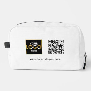 Zakelijk Uw Logo QR Code Tekst Promotie Wit Toilettasje