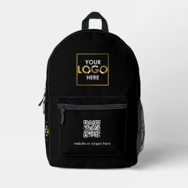 Zakelijk Uw Logo QR Code Tekst Promotie Zwart Bedrukte Rugzak