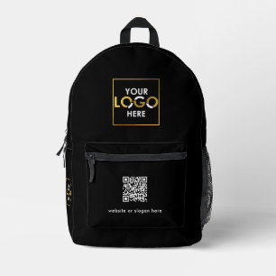 Zakelijk Uw Logo QR Code Tekst Promotie Zwart Bedrukte Rugzak