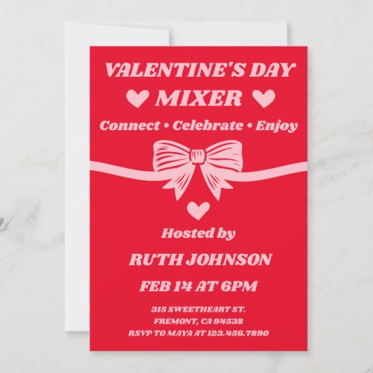 Zakelijk Valentijnsfeest Mixer Kaart (Voorkant)