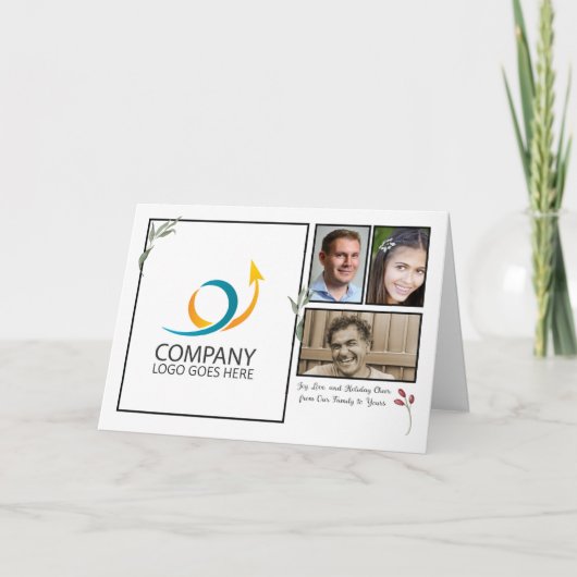 Zakelijk van ons allemaal Logo 4 Foto Kerstmis Kaart (Voorkant)