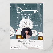 Zakelijk Vastgoed Makelaar Vakantie Wenskaart Folie Feestdagenkaart (Voorkant)