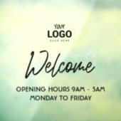 Zakelijk venster Cling met Welkom & openingstijden Raamsticker (Vel 3)