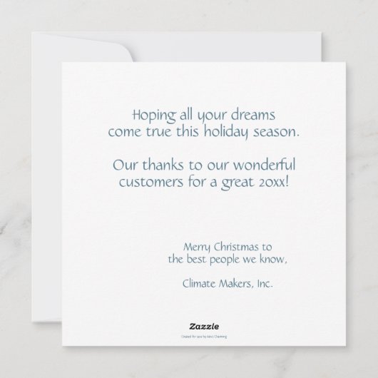 Zakelijk Verse Klantwaardering Vakantie Kaart (Achterkant)