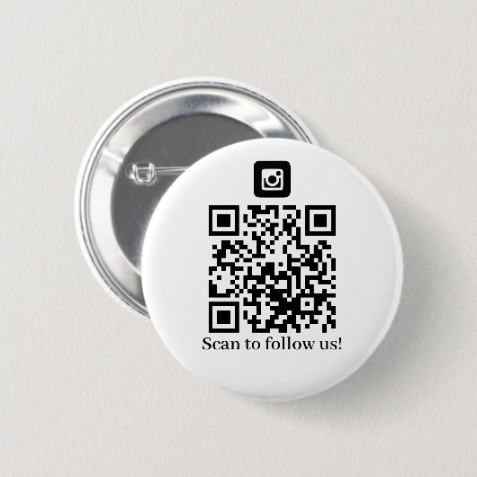 Zakelijk Volg ons QR-code Ronde Button 5,7 Cm (Voorkant /achterkant)