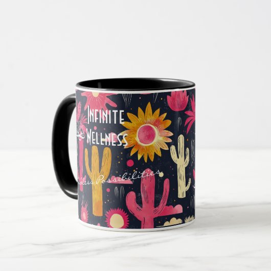 Zakelijk voor Spa en Wellness - Cactus & Zonnebloe Mok (Voorkant links)