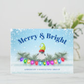 Zakelijk Vrolijk en Helder Vrolijk Feestdagenkaart (Staand voorkant)