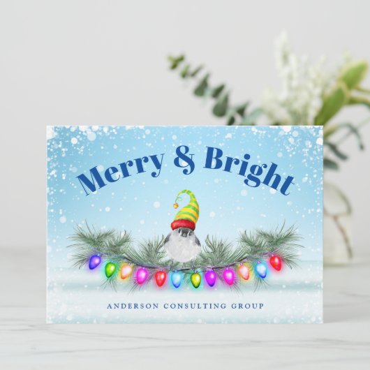 Zakelijk Vrolijk en Helder Vrolijk Feestdagenkaart (Staand voorkant)