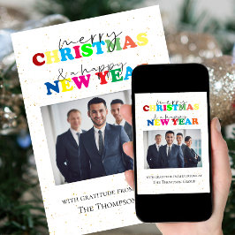 Zakelijk Vrolijk Kerstfeest & Gelukkig Nieuwjaar F Feestdagenkaart