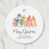 Zakelijk Vrolijk Kerstfeest Waterverf Vakantie Bedankjes Labels (Voorkant)