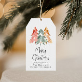 Zakelijk Vrolijk Kerstfeest Waterverf Vakantie Cadeaulabel