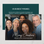 Zakelijk Vrolijk Kerstmis Groen Team Foto Feestdagenkaart (Voorkant / Achterkant)