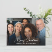 Zakelijk Vrolijk Kerstmis Rood Team Foto Feestdagenkaart (Staand voorkant)