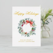 Zakelijk vrolijke feestdagen Kerstkrans Goud  (Staand Voorkant)