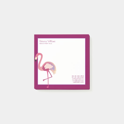 Zakelijk | Waterverf Flamingo Post-it® Notes (Voorkant)
