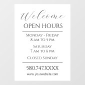 Zakelijk Welkom en Openingstijden Zwart-wit Raamsticker (Vel)
