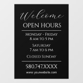 Zakelijk Welkom en Openingstijden Zwart-wit Raamsticker (Vel)
