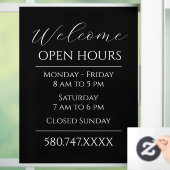 Zakelijk Welkom Openingstijden Zwart-wit Raamsticker (Huis)