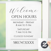 Zakelijk Welkom Openingstijden Zwart-wit Raamsticker (Huis)