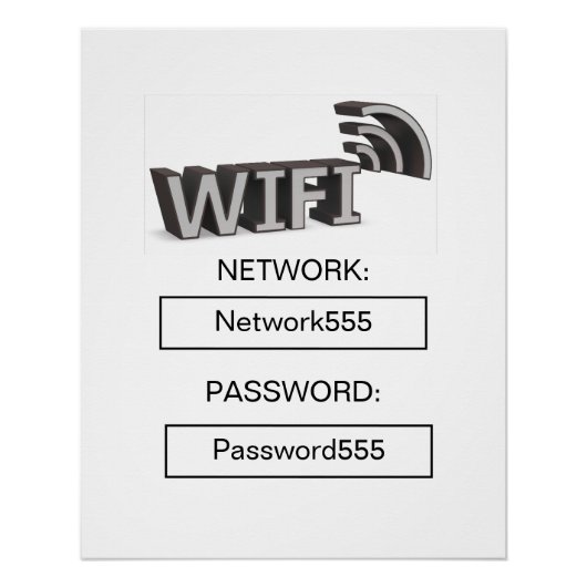 Zakelijk Wifi Modern Wachtwoord Perfect Poster (Voorkant)