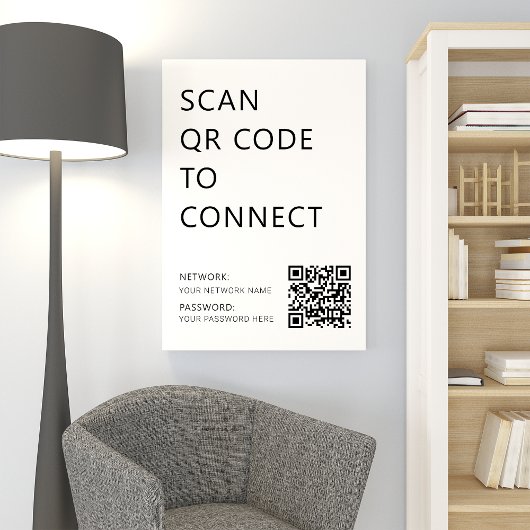 Zakelijk WiFi-netwerk QR-code Wit Poster