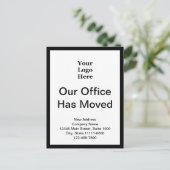 Zakelijk wijzigen van adres in zwart-wit briefkaart (Staand voorkant)