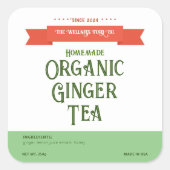 Zakelijk Wit Groen Vierkant Productlabel Vierkante Sticker (Voorkant)