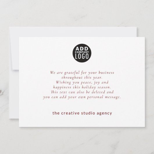 Zakelijk Zakelijk Kerst Cheer Vakantie Kaart (Achterkant)