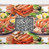 Zakelijk zeebanket jaareindfeest paella gerecht drieluik uitnodiging (Binnenkant midden)