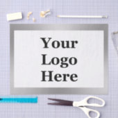 Zakelijk Zilver en Wit Elegant Uw Logo Hier Tissuepapier (Craft)