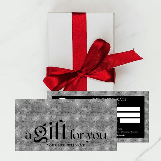 Zakelijk Zilver Zwart Vakantie Cadeaubon