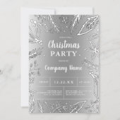 Zakelijk zilveren metallic kerstfeest kaart (Voorkant)