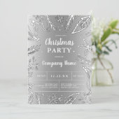 Zakelijk zilveren metallic kerstfeest kaart (Staand voorkant)