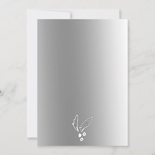 Zakelijk zilveren metallic kerstfeest kaart (Achterkant)