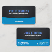 Zakelijk zwart en blauw visitekaartje (Voorkant / Achterkant)