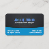 Zakelijk zwart en blauw visitekaartje (Achterkant)