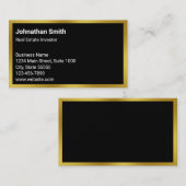 Zakelijk zwart en goud onroerend goed belegger visitekaartje (Voorkant / Achterkant)