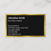 Zakelijk zwart en goud onroerend goed belegger visitekaartje (Voorkant)