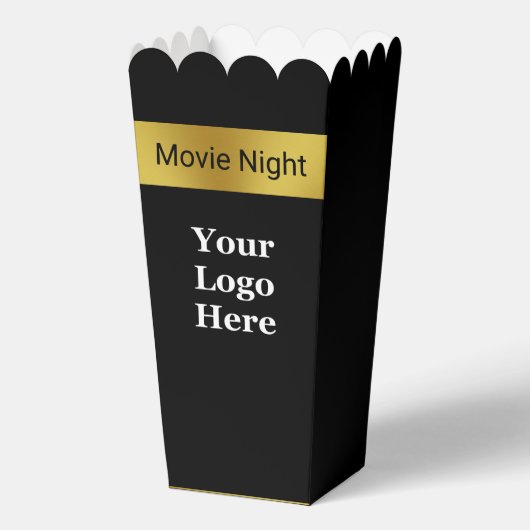 Zakelijk Zwart en Goud Uw Logo Hier Movie Night Bedankdoosjes (Voorkant)