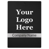 Zakelijk Zwart en Zilver Uw Logo Bedrijfsnaam Klembord (Achterkant)