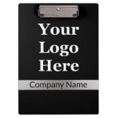 Zakelijk Zwart en Zilver Uw Logo Bedrijfsnaam Klembord (Voorkant)