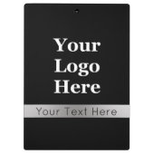 Zakelijk Zwart en Zilver Uw Logo Tekst Sjabloon Klembord (Achterkant)