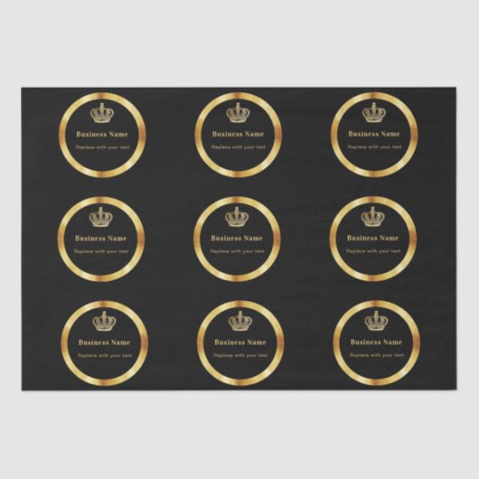 Zakelijk zwart goud koninklijke kroon tissuepapier (Voorkant)