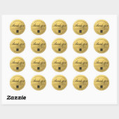 Zakelijk Zwart Goud Script Kalligrafie Dank u Ronde Sticker (Vel)