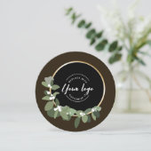 Zakelijk Zwart Groen Krans Aangepaste Logo XMAS Feestdagenkaart (Staand voorkant)