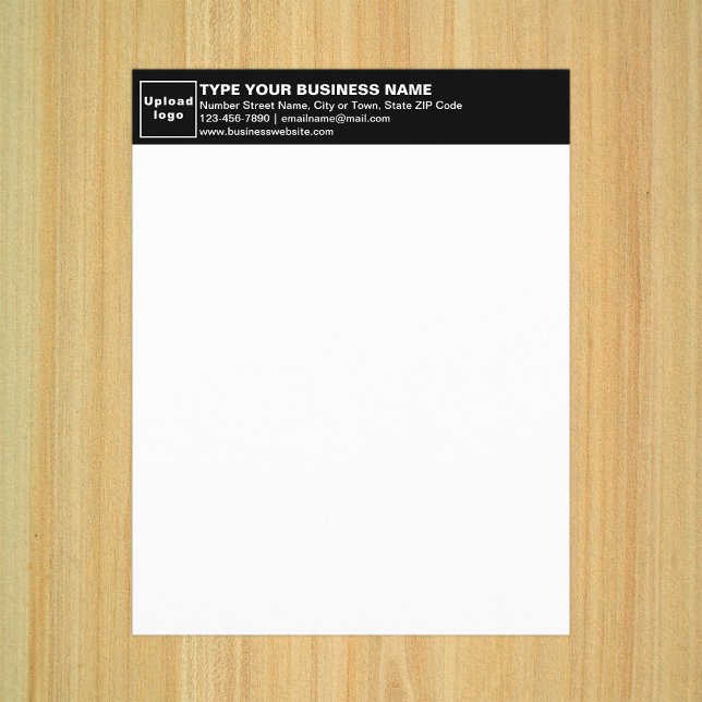 Zakelijk Zwart Letterhoofd op Papier Blad (Business black letterhead on paper sheet.)