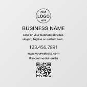 Zakelijk Zwart Logo QR Code Venster Cling Raamsticker (Vel)